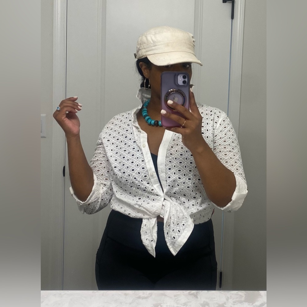 Tommy Hilfiger eyelet shirt (bikini swim suit cover up) - Picture 3 of 5